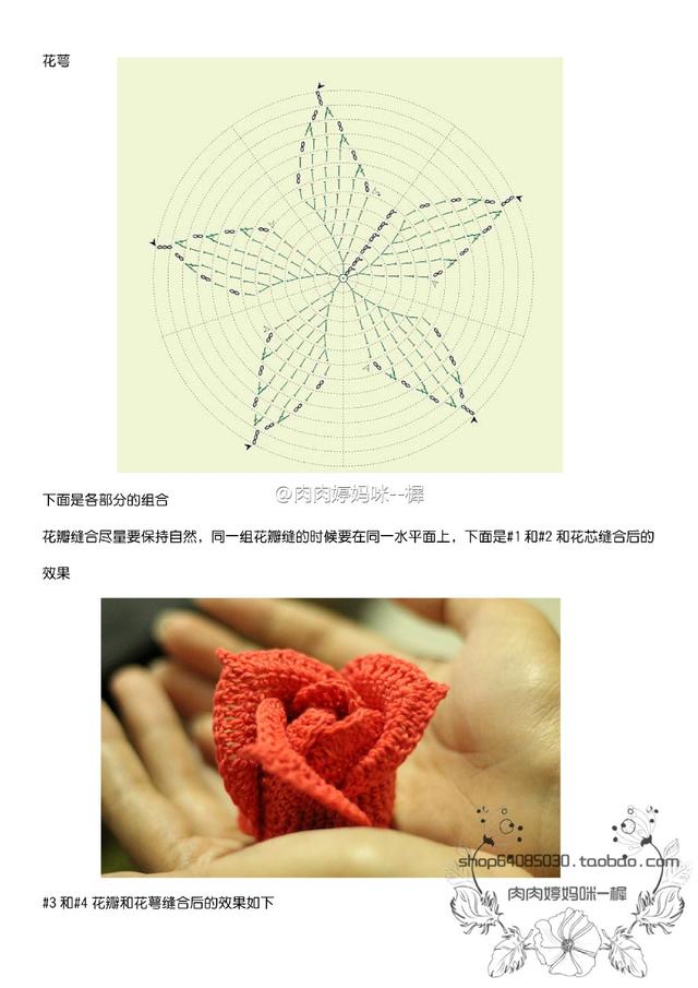 送给老婆情人节礼物猫线团：这个情人节，送你一束钩编玫瑰……图解 哇，找