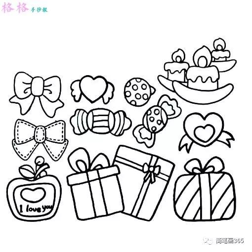 手绘礼物盒简笔画,礼物盒子简笔画图片打开