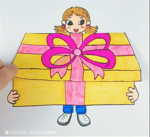 礼物盒简笔画彩色 涂色 简单的礼物盒子画法