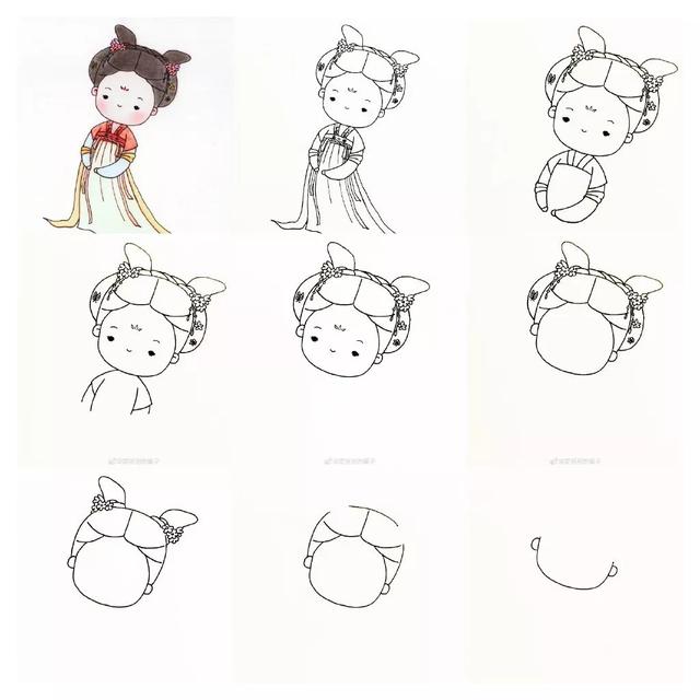 古风少女画,可爱的图画简笔画
