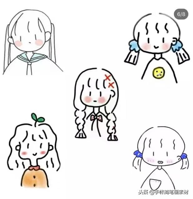 适合在手账本上画的画,可爱的简笔画 呆萌 手帐,人物