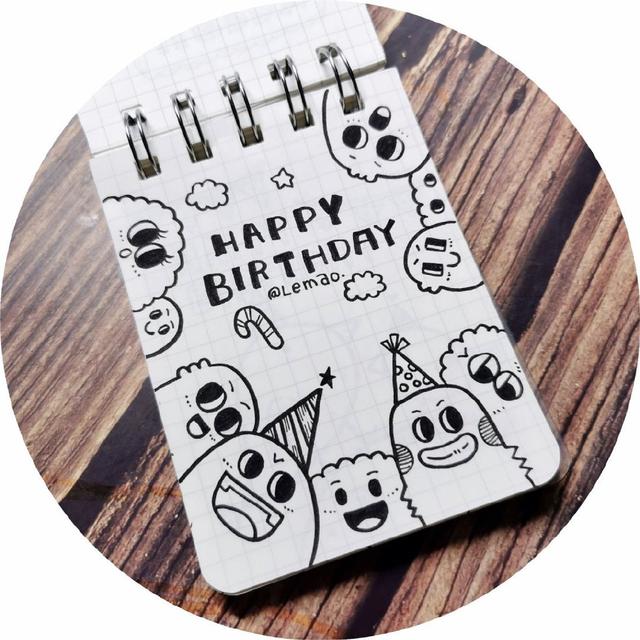 生日彩带,生日礼花简笔画. 涂色