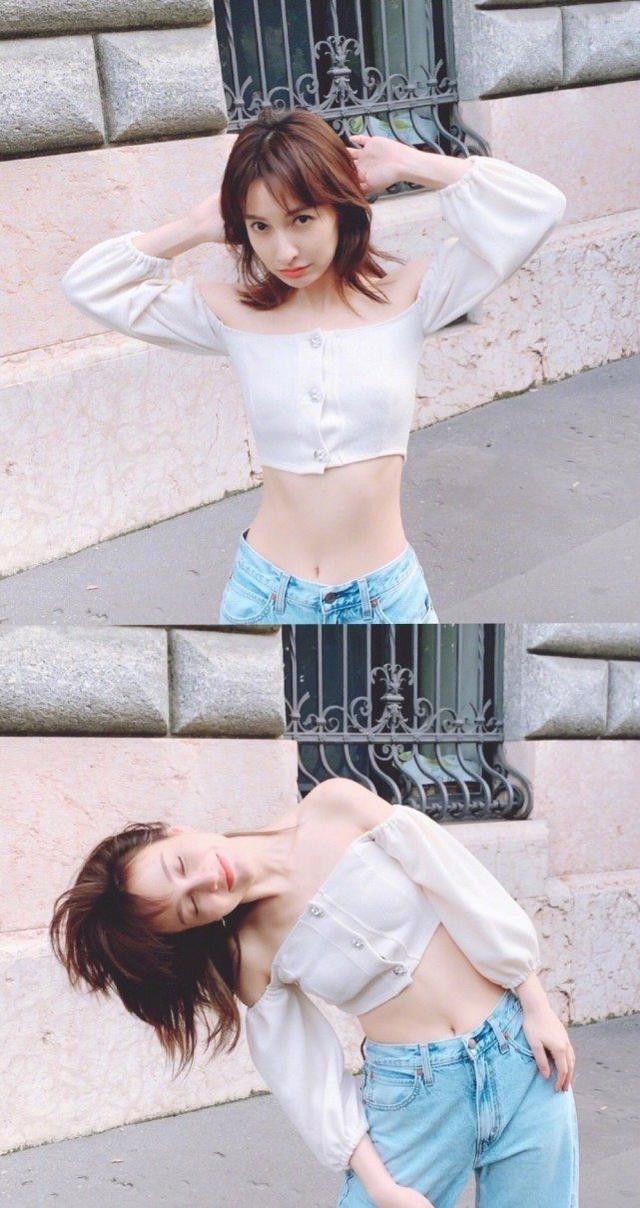 吳昕社交平台曬美照，一身碎花蕾絲淡黃色長裙，甜美俏皮如初戀 娛樂八卦吃瓜 第8张