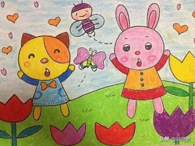 1一3岁宝宝学画画,大一班的小朋友学画画