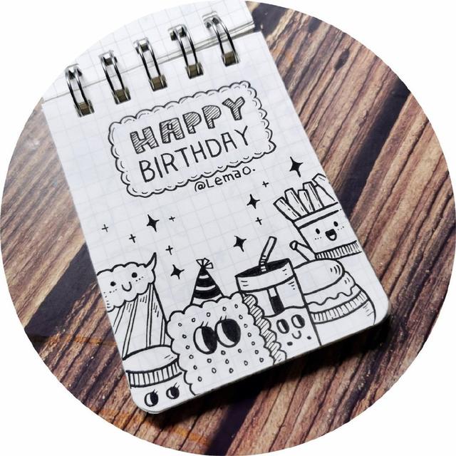 生日彩带,生日礼花简笔画. 涂色