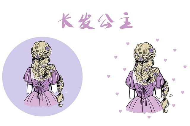 简笔画女孩古风背影 可爱简笔画手绘女孩丸子头