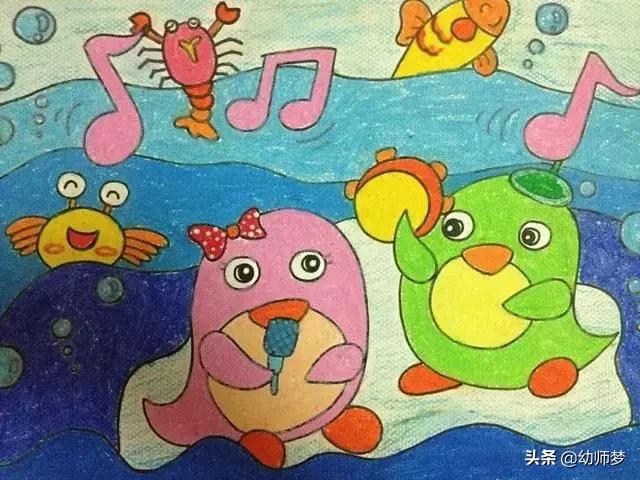 1一3岁宝宝学画画,大一班的小朋友学画画