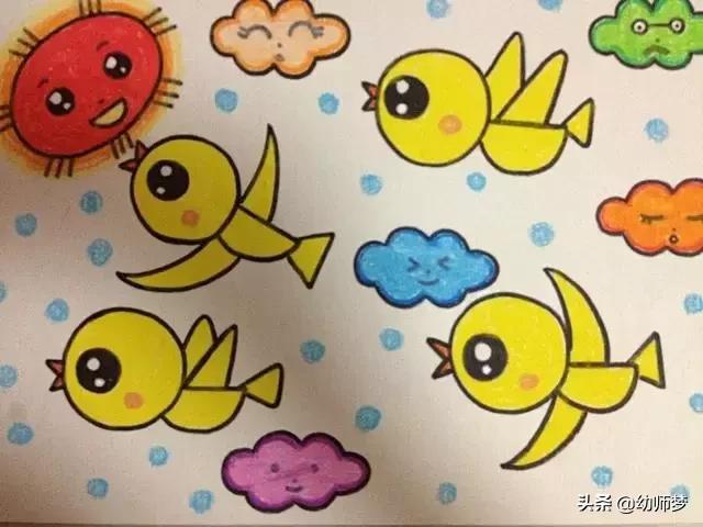 1一3岁宝宝学画画,大一班的小朋友学画画