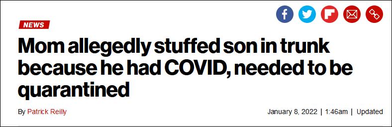 得州一母亲将新冠阳性的儿子锁进后备箱，因“危害儿童”指控被捕 全球新闻风头榜 第1张