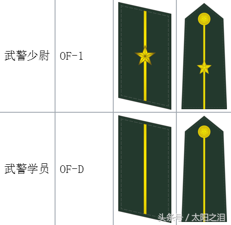 武警两杠一星是什么军衔