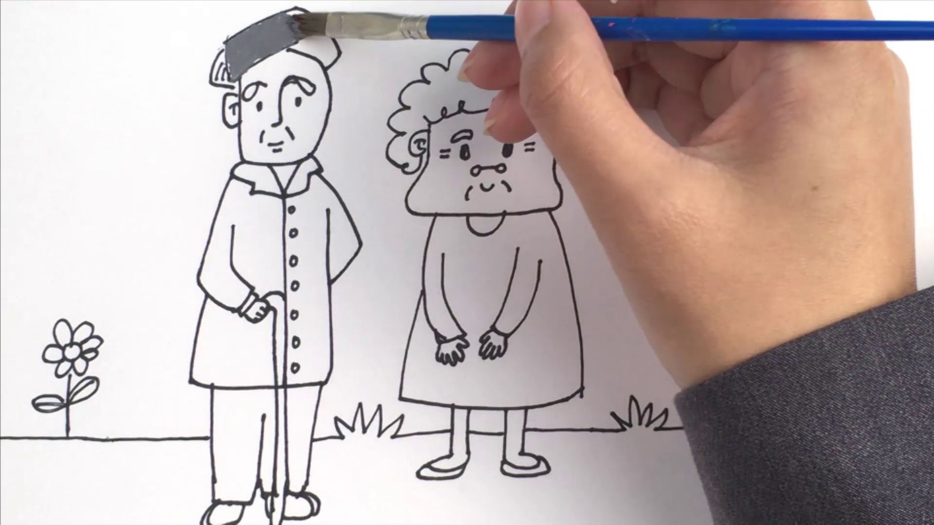 奶奶怎么画（明天就是重阳节了~我来教大家画一个爷爷奶奶的简笔画吧！）