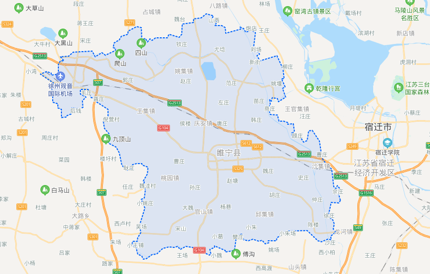 睢宁县,是江苏省徐州市下辖县,名字由水系睢水取"睢水安宁"之意而得来