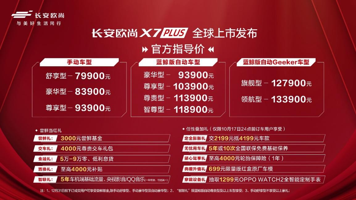 当红国货再添爆款 长安欧尚X7PLUS限时尝鲜价7.99-13.09万