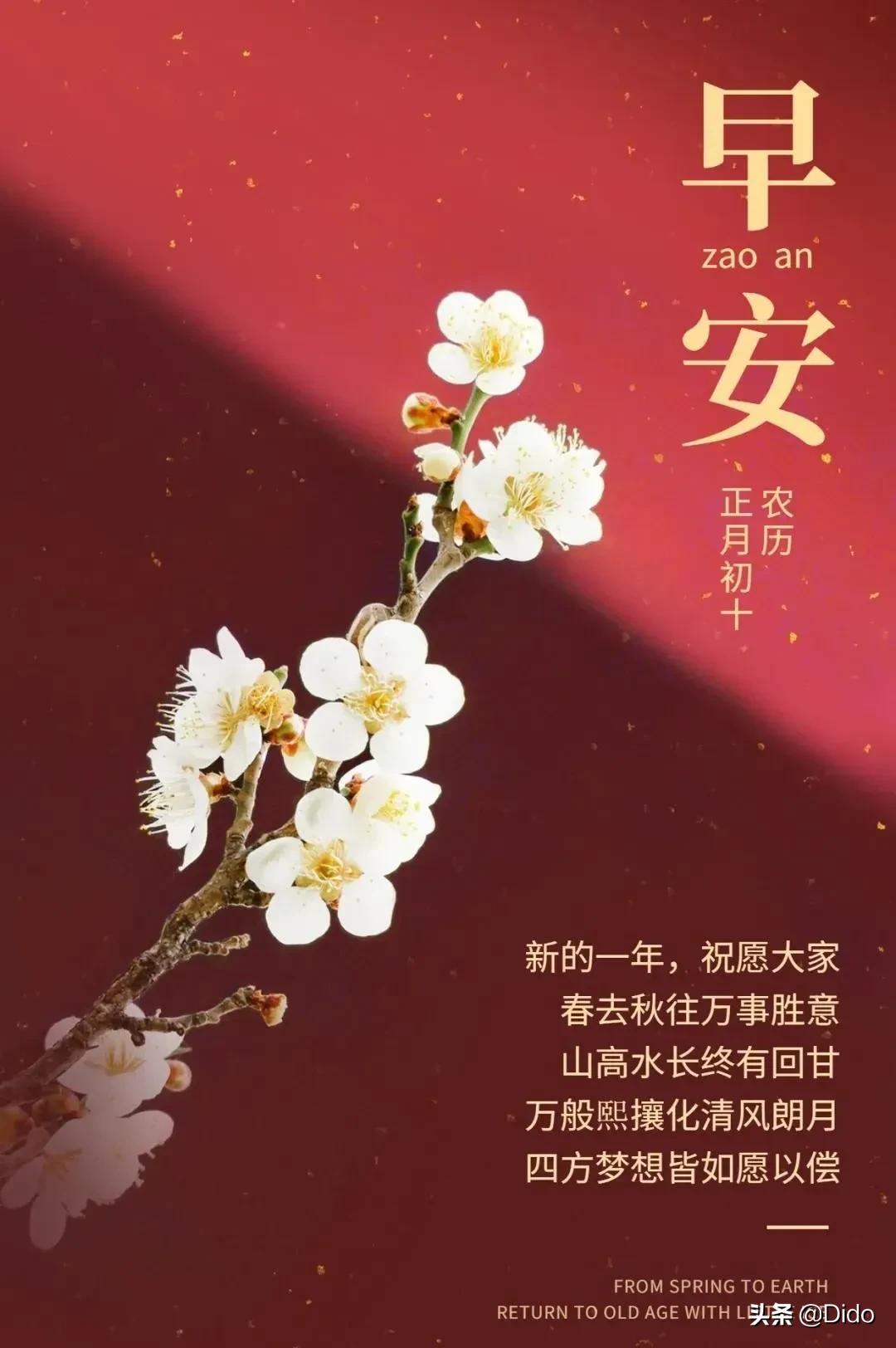 正月初十最好祝福语,早安,我要送你十心十意的祝福,请查收哦