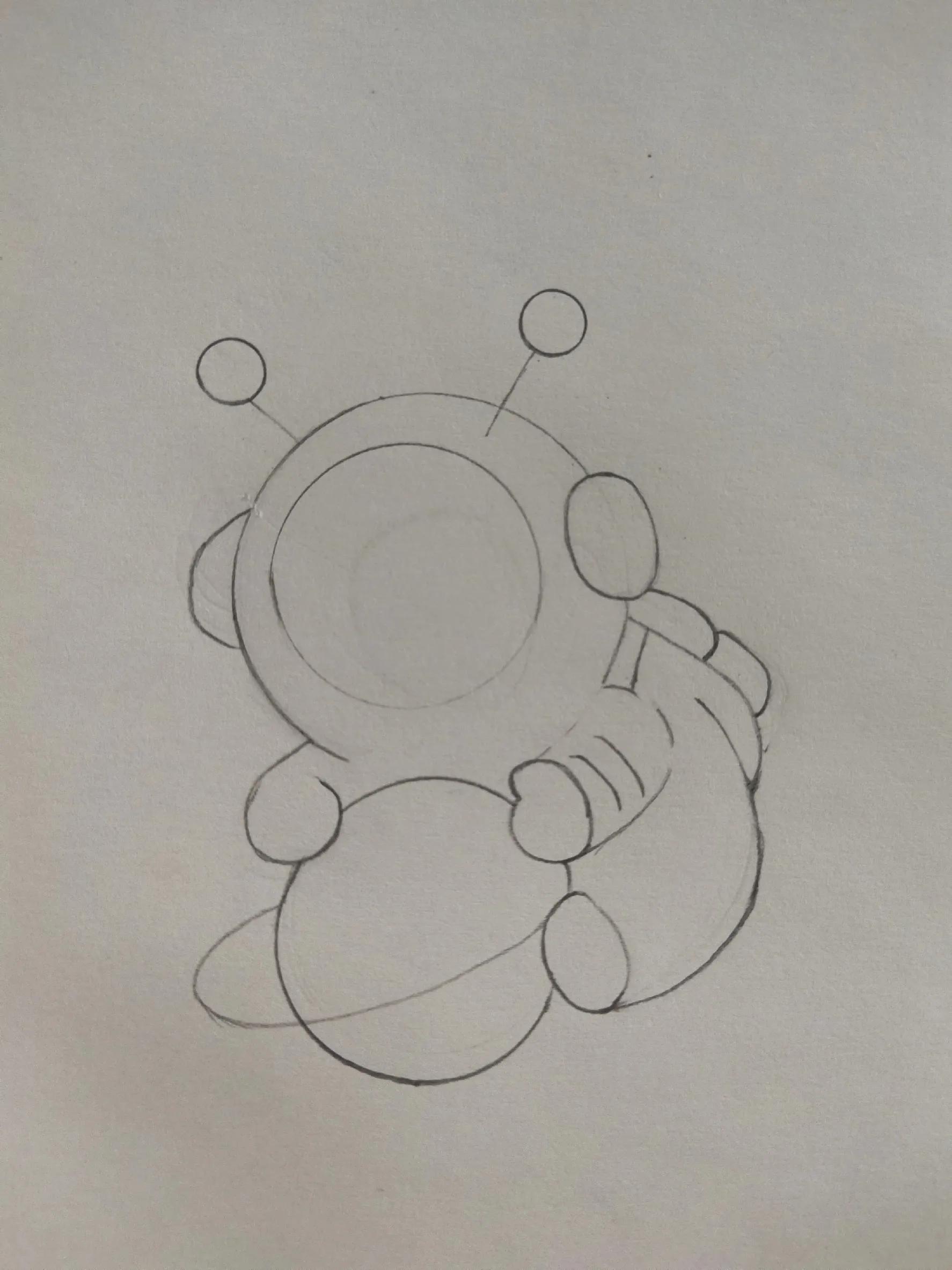 宇航员简笔画儿童画步骤太空宇航员卡通q版简笔画
