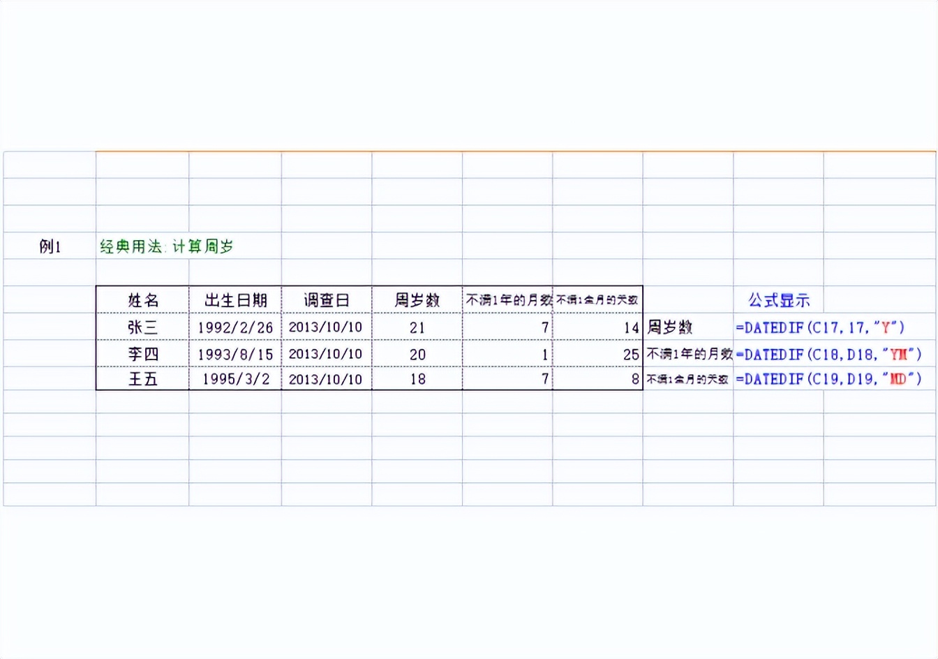 office函数日期与时间函数计算天数函数datedif 正数办公