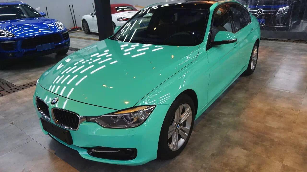 宝马320改色贴膜-tiffany绿_宝马3系车友圈_懂车帝