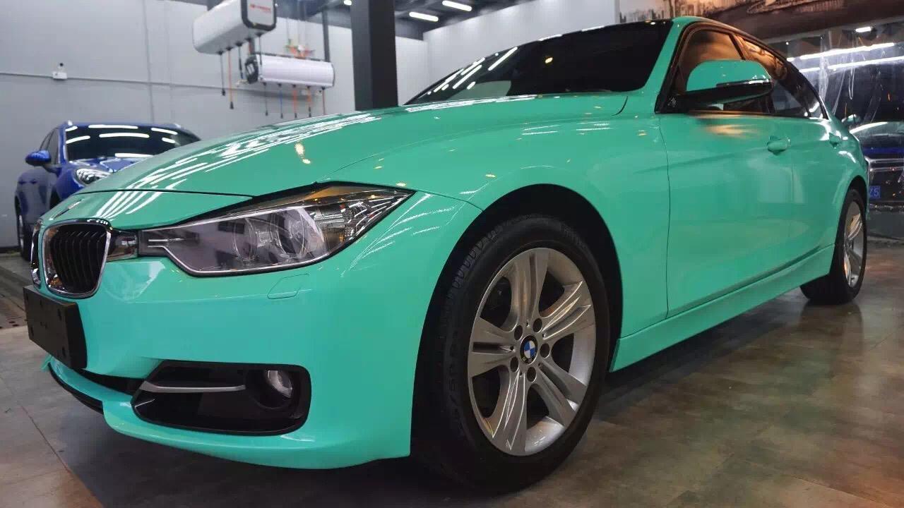 宝马320改色贴膜-tiffany绿_宝马3系车友圈_懂车帝
