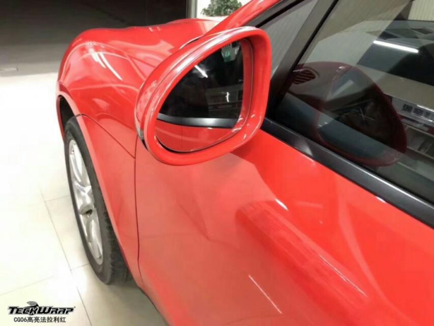 保时捷macan全车改色火山红靓丽的色彩欢欢喜喜过新年,一