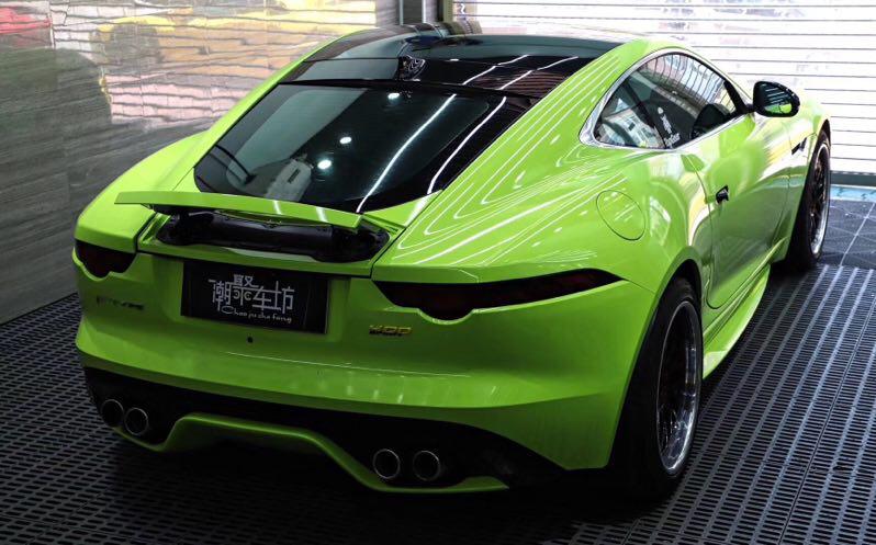 捷豹f-type#超亮嫩芽绿改色图集__懂车帝