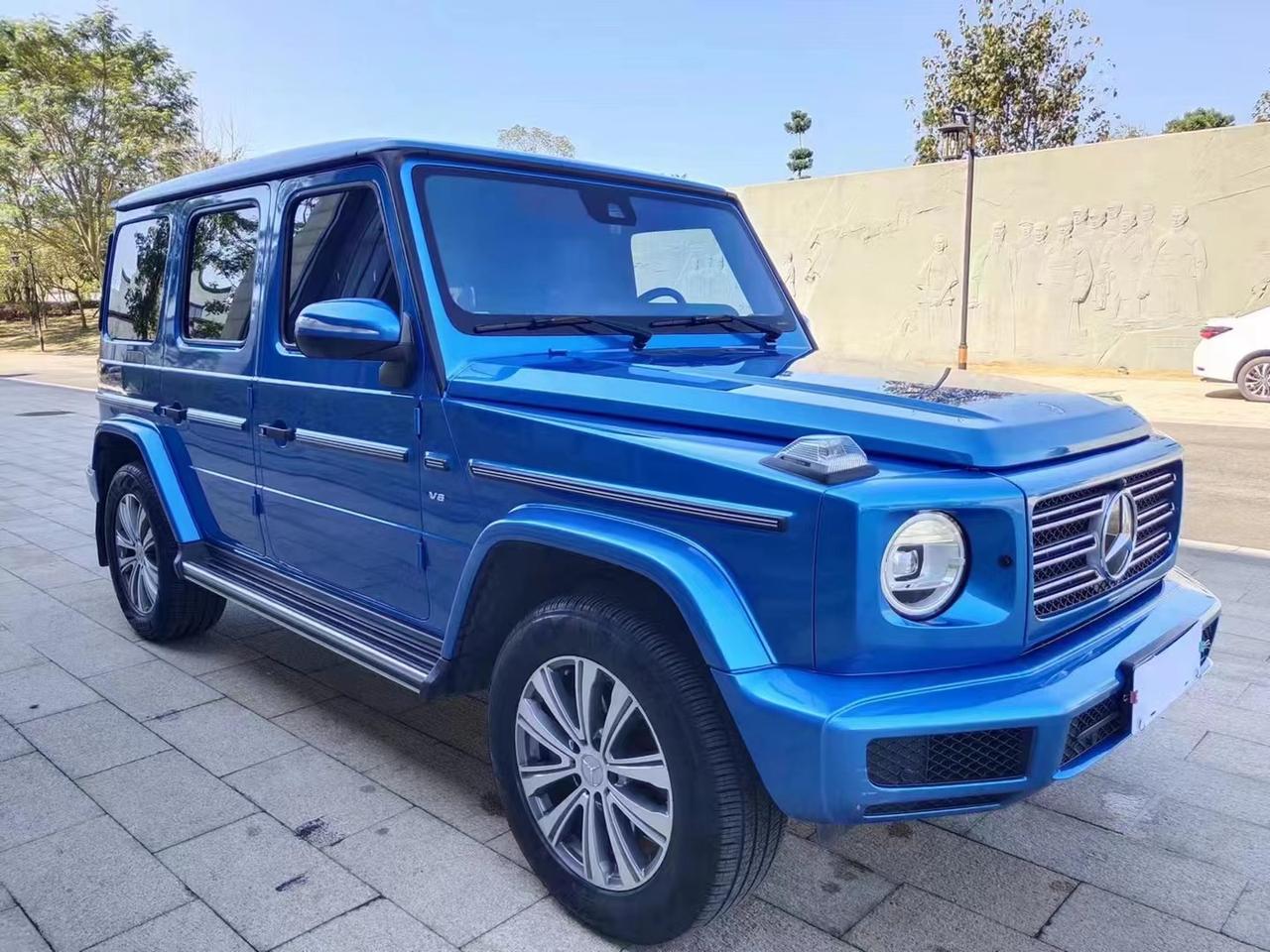 2021年5月奔驰g350 8千公里南海蓝色金属漆,隐形车衣