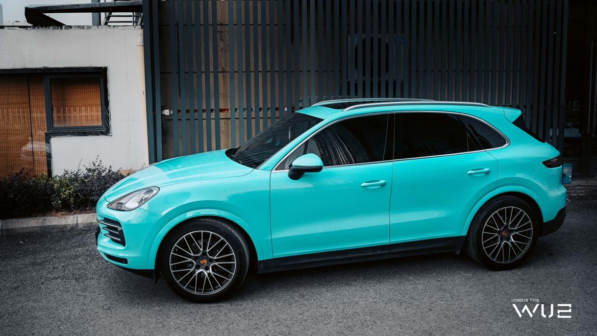 清新怡人苏州保时捷卡宴改色蒂芙尼蓝