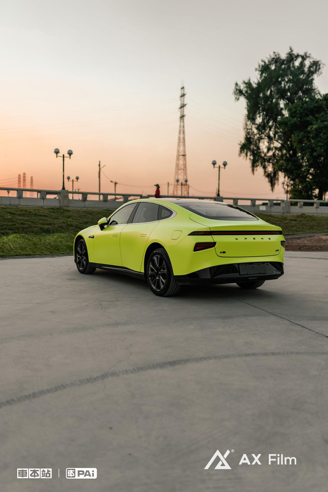 小鹏p7改色电光金属嫩芽绿_小鹏汽车p7车友圈_懂车帝