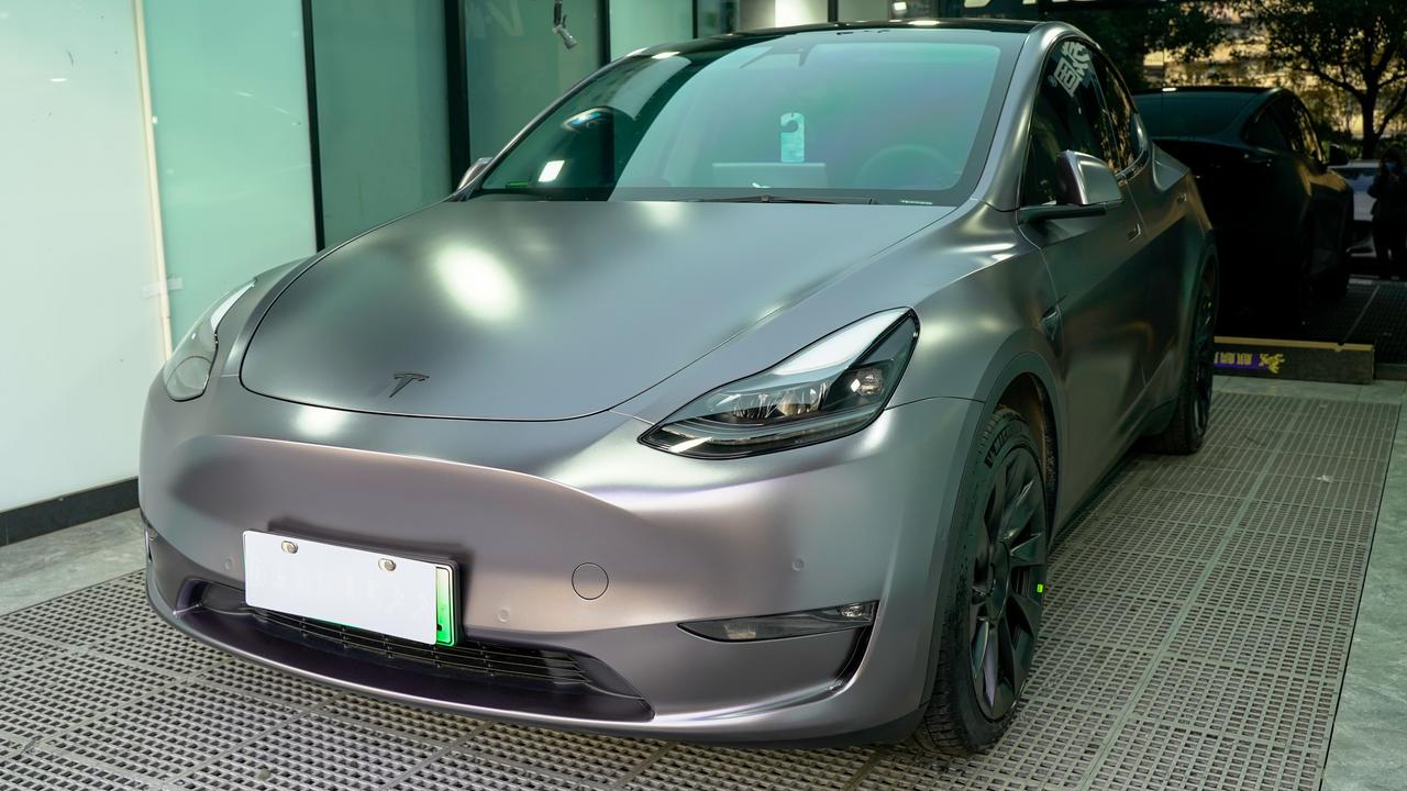 特斯拉modely电光金属太空灰改色膜