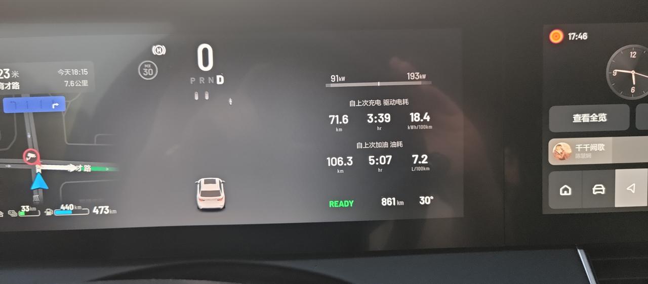 理想one市区实测油耗72