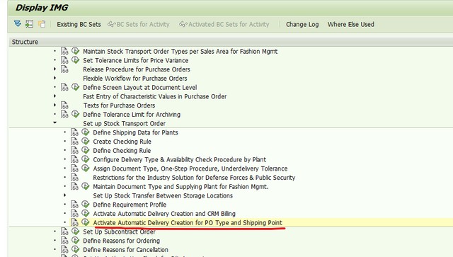 Delivery Automatic Creation for UB type STO