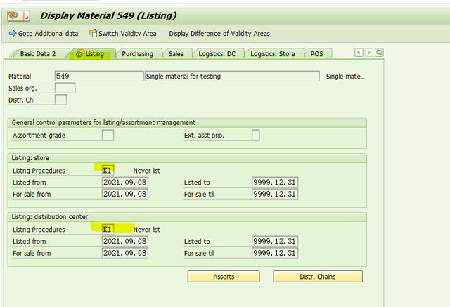 SAP RETAIL 沒有分配Assortment的物料，也可以正常下達採購訂單