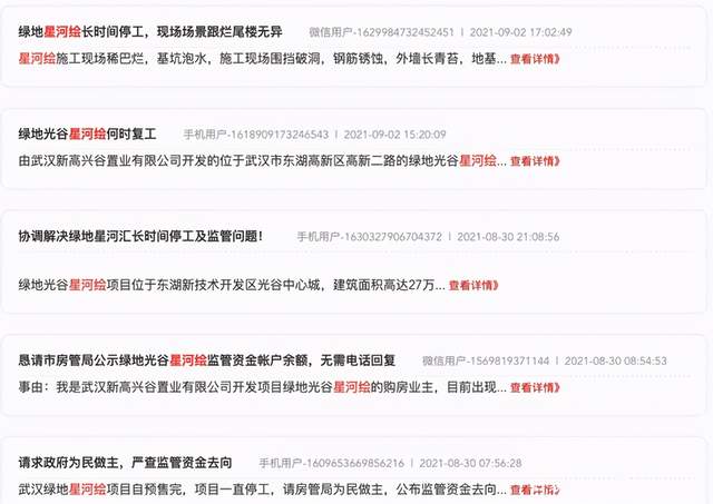 停工8月引起恐慌，武汉绿地光谷星河绘遭大量被诉