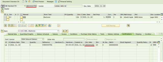 Output type SPED trigger inbound delivery after PGI for inter-company STO's outb