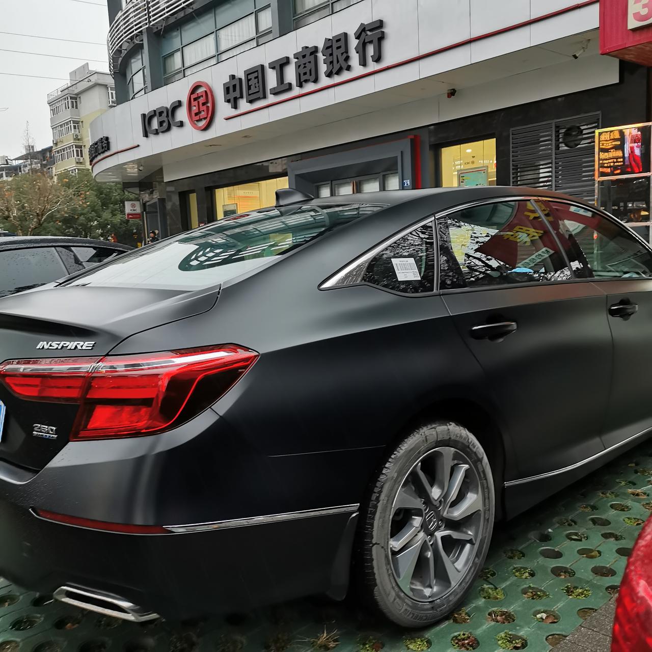 本田雅阁孪生兄弟英诗派,车身改色膜哑光黑,下一步全身黑化,期