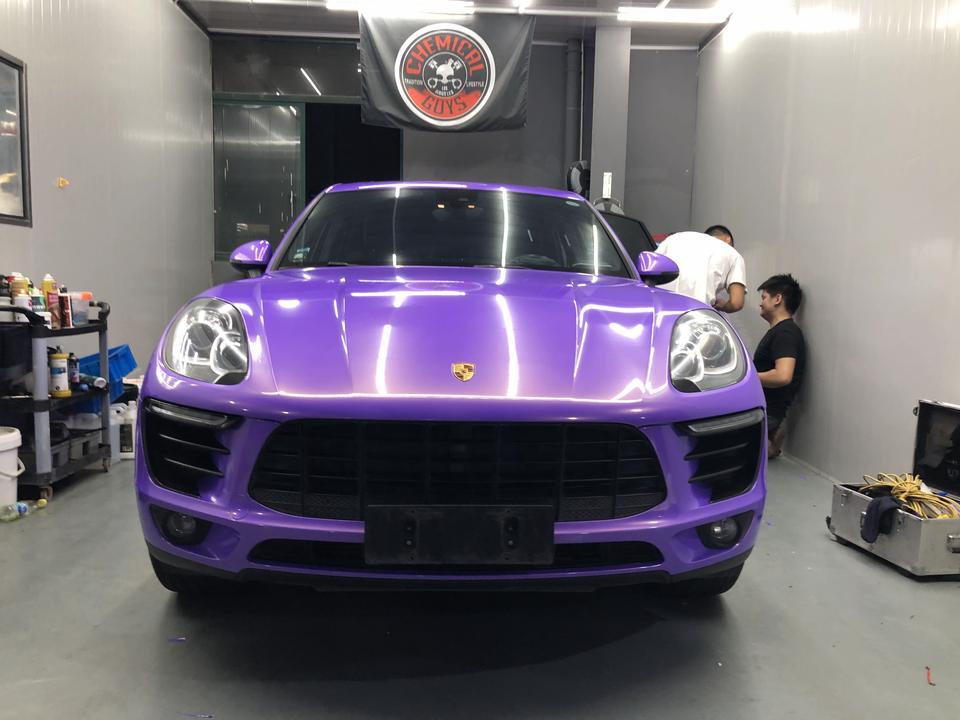 保时捷macanmacan幻彩珊瑚紫罗兰完工73 杭州贴膜改色2020-08-20