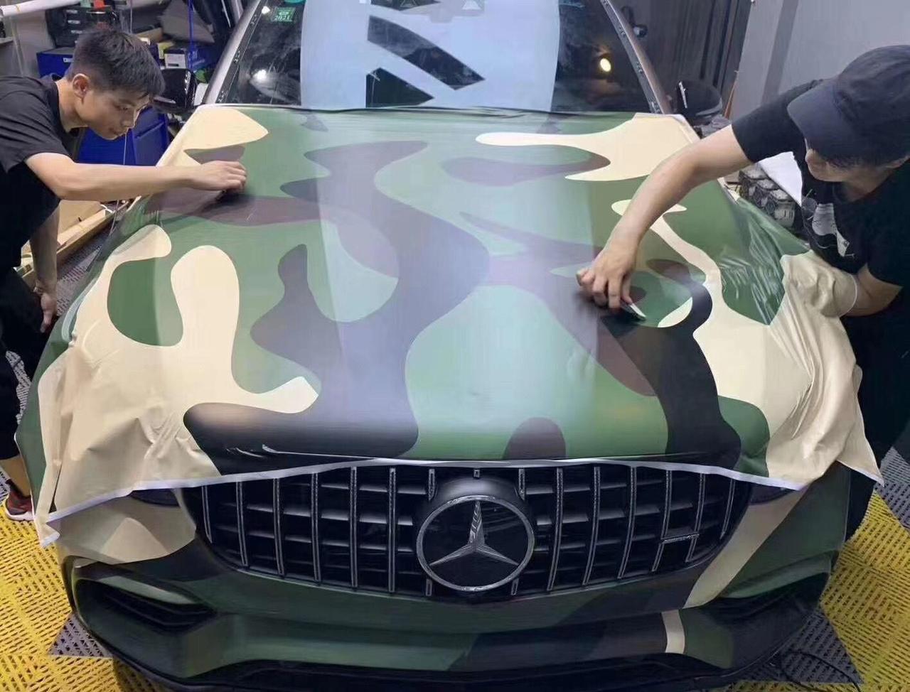 奔驰汽车改色私人定制彩绘迷彩系列_汽车改色贴膜_懂车帝