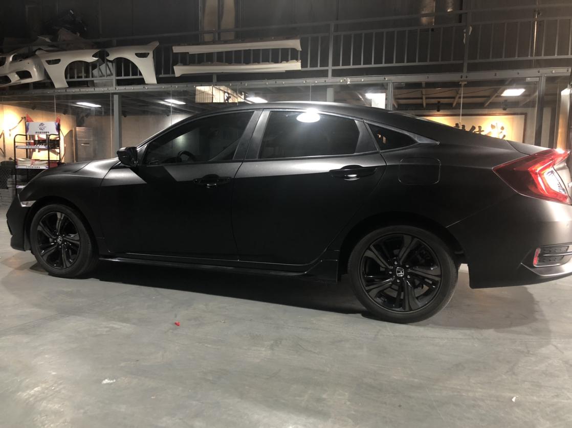 十代思域改色贴膜黑武士