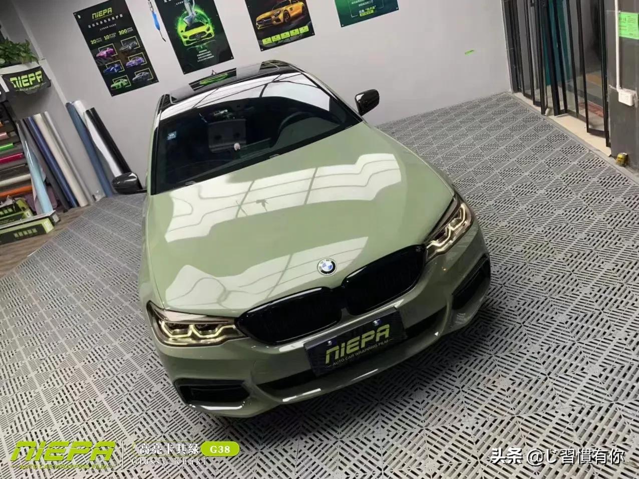宝马五系水晶卡其绿