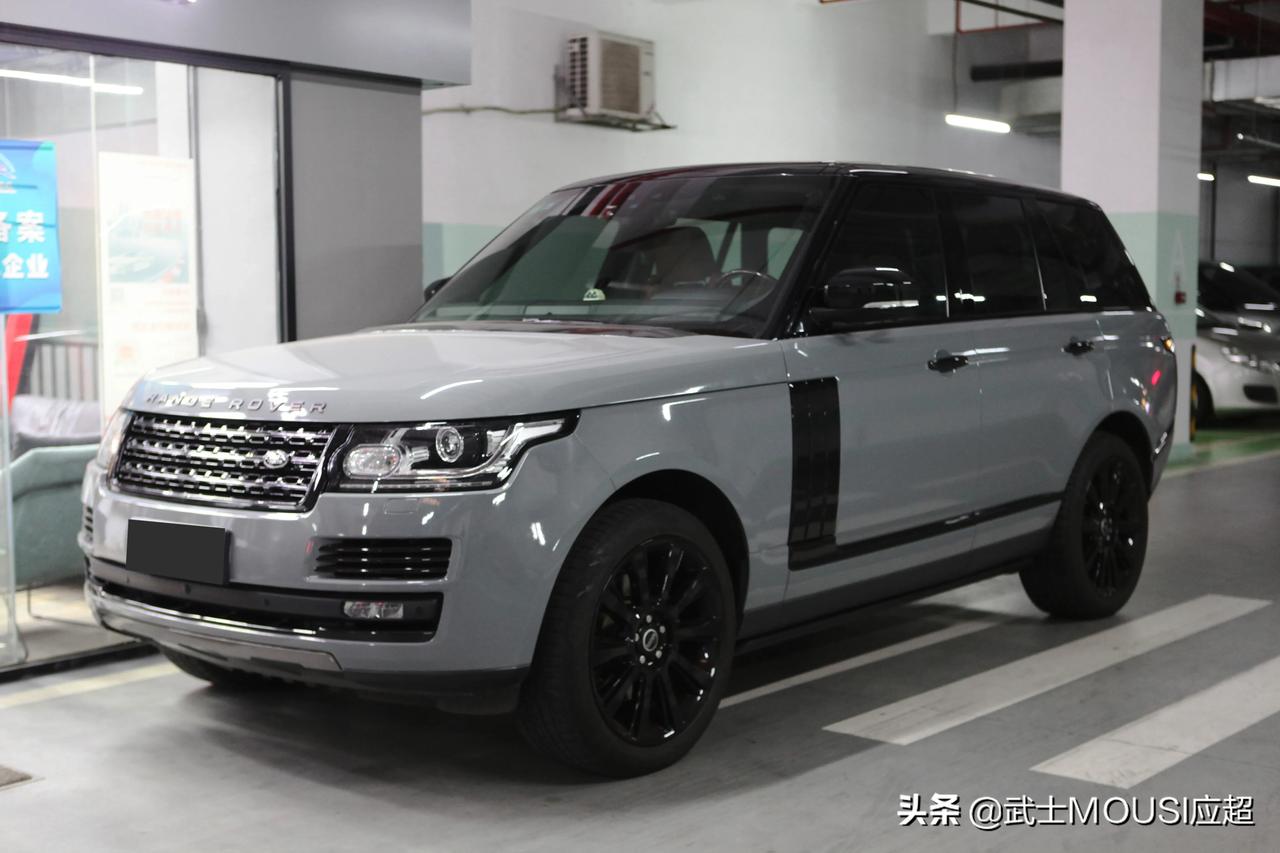 路虎揽胜行政版全车改色贴膜水泥灰案例__懂车帝