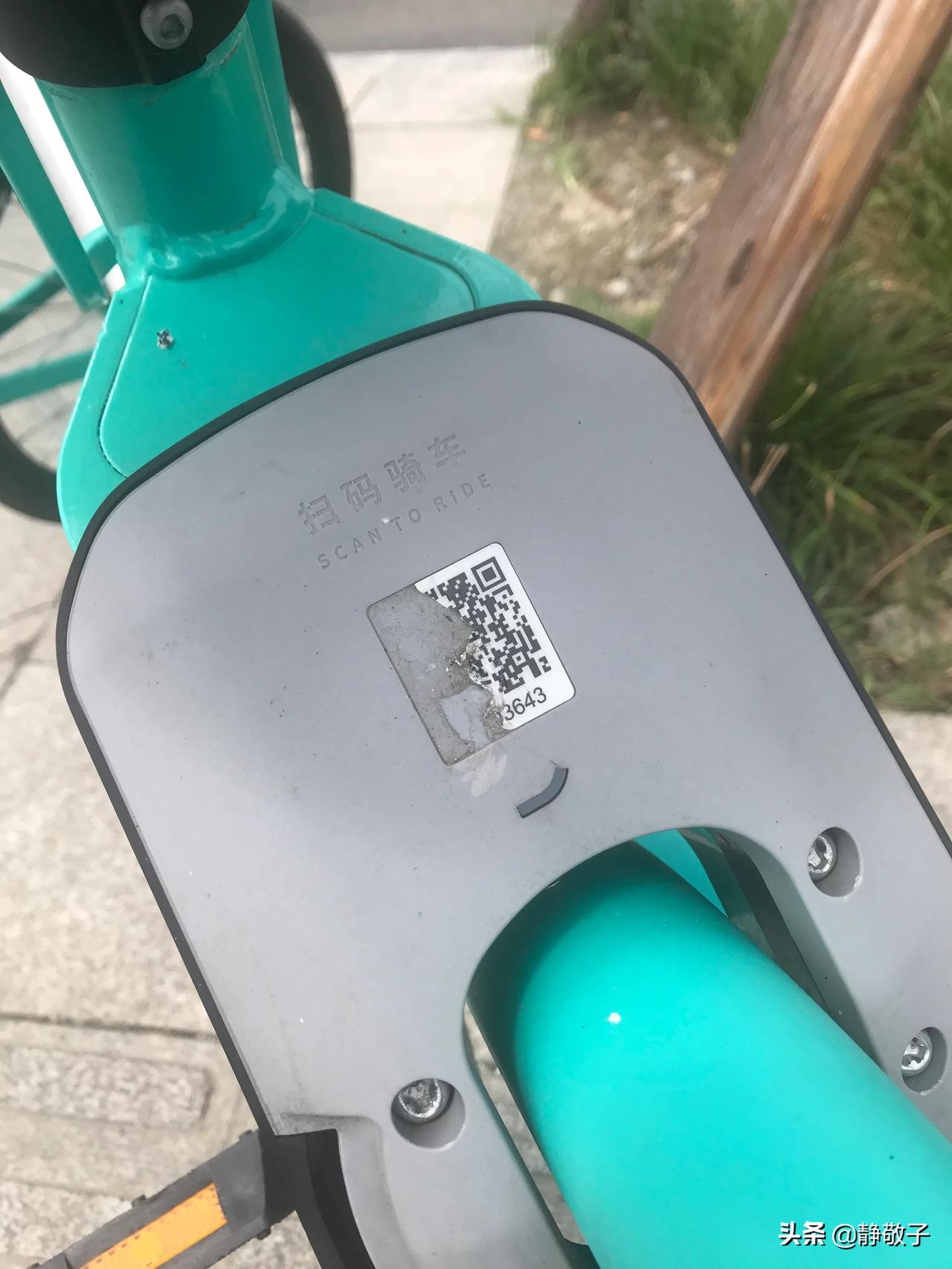 成都街头有人破坏共享单车的二维码这辆青桔单车是新出的很受欢迎的小