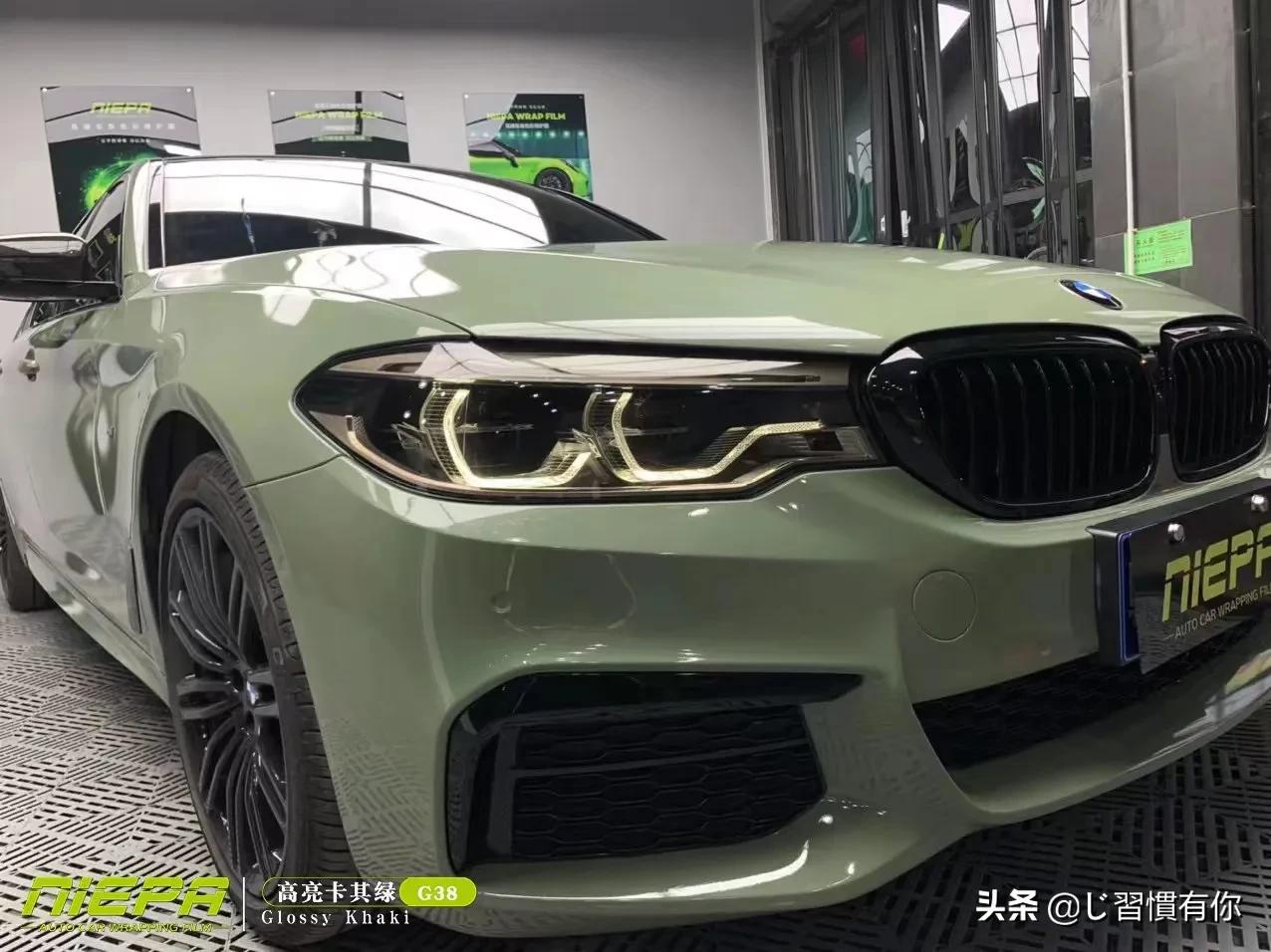 宝马五系水晶卡其绿