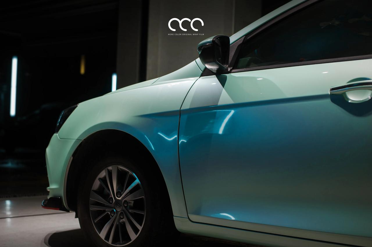 马卡龙月光玉改色青翠欲滴汽车贴膜改色