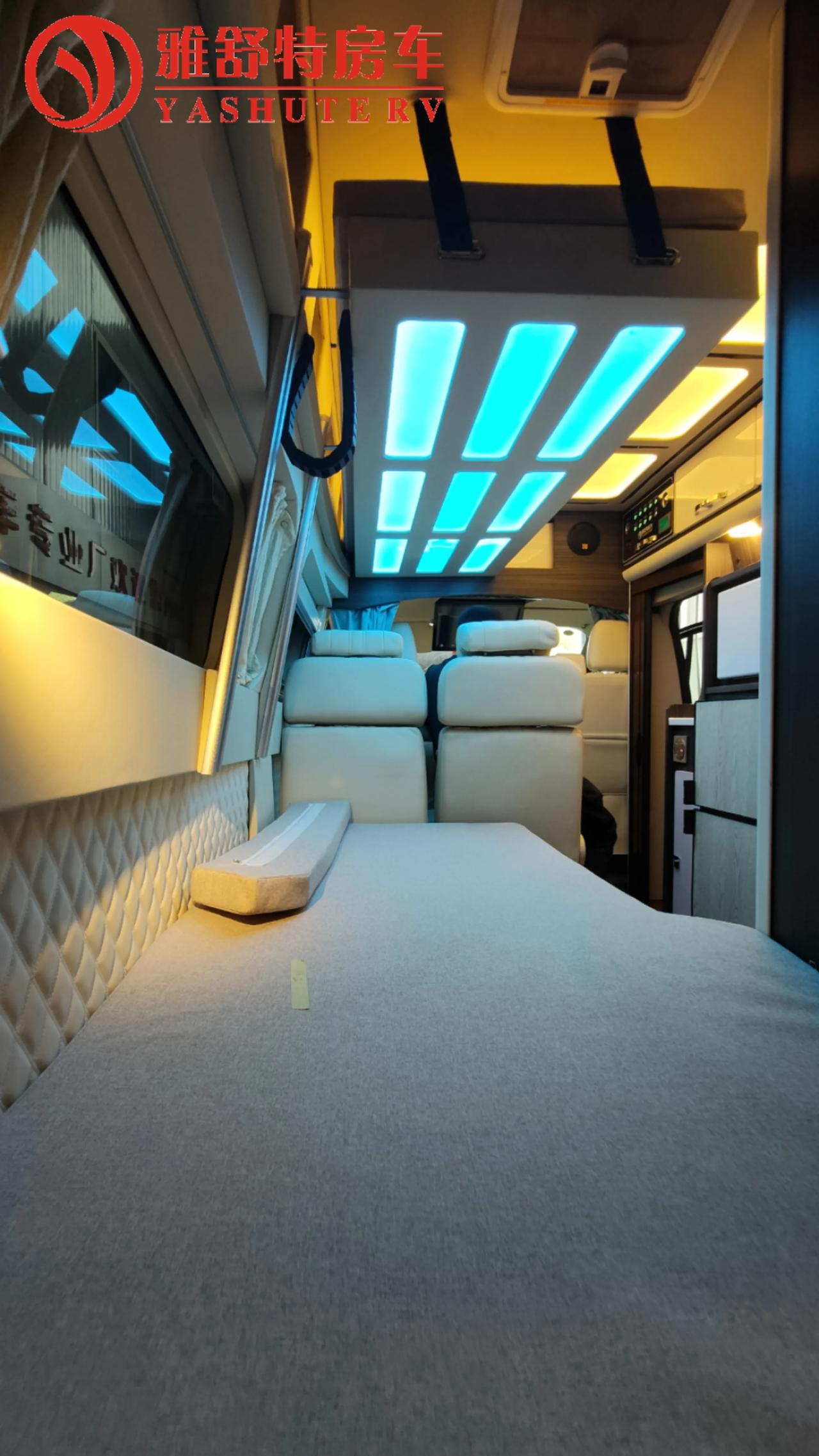 商旅两用五座电动升降床纵置上下铺福特新全顺b型房车房车改装房车