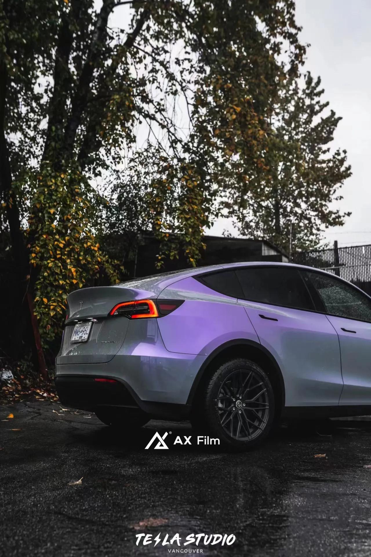 特斯拉model y即刻焕新 axfilm 梦幻灰魅紫低调
