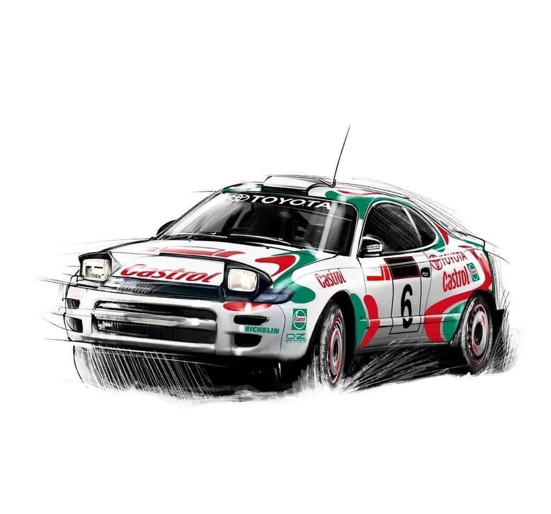 丰田家族手绘头像我们总喜欢一些有故事的车(图片来自于ins