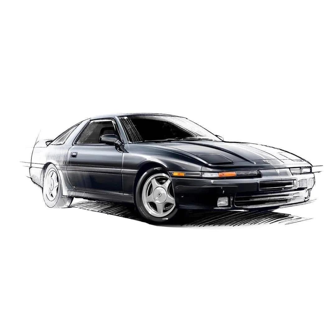 丰田家族手绘头像我们总喜欢一些有故事的车(图片来自于ins