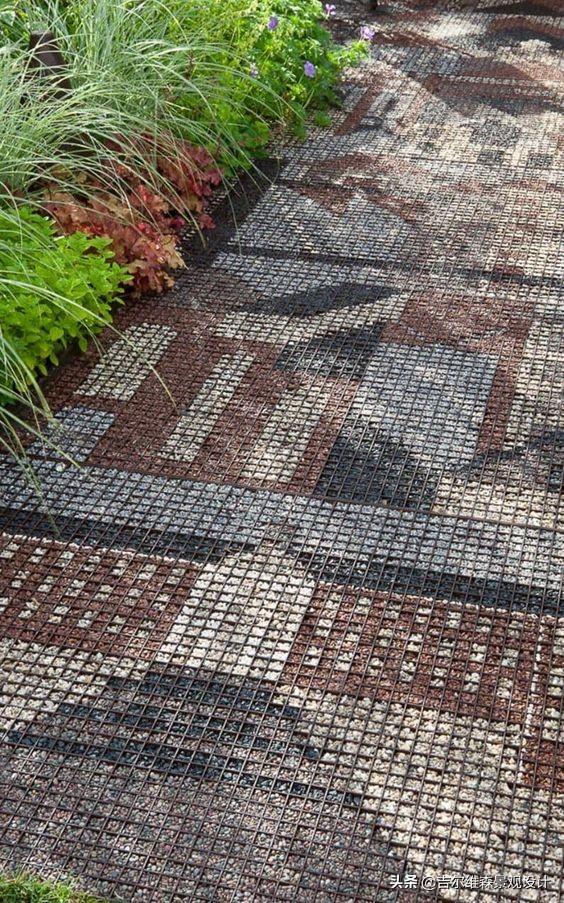 景观设计|玻璃钢模压格栅庭院(一)1.喜欢现代感,铺装路面带