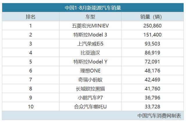 中/美最畅销的纯电汽车，都有谁？