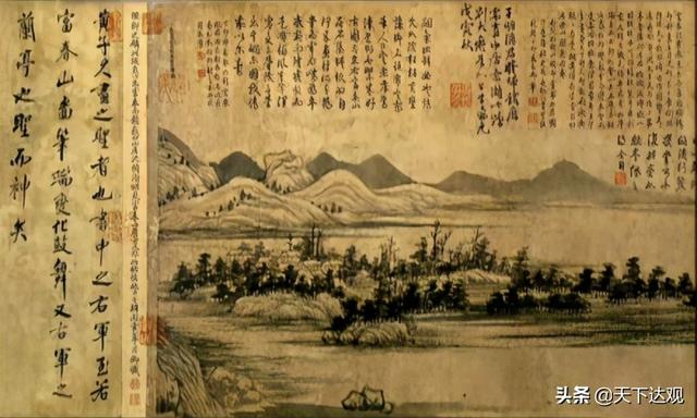 富春山居图｜黄公望1350年创作纸本水墨画，中国十大传世名画之一