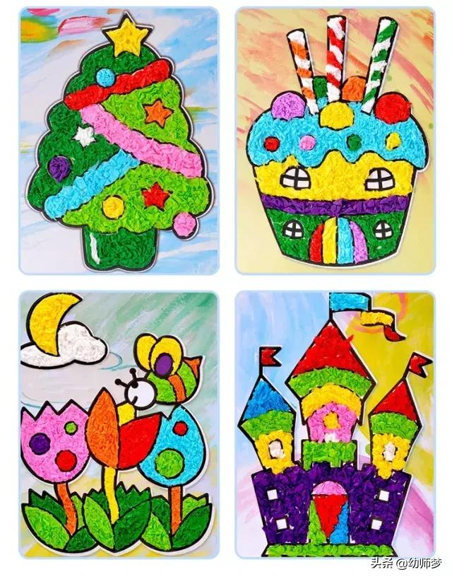 幼儿园撕纸画手工作品(幼儿撕纸粘贴画手工作品)